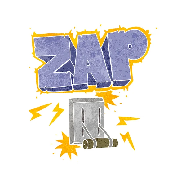 Interruttore elettrico cartone animato retrò zapping — Vettoriale Stock
