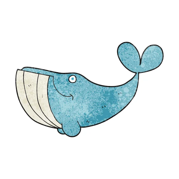 Dibujos animados texturizados ballena feliz — Vector de stock