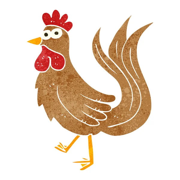 Retro dibujos animados polla — Vector de stock