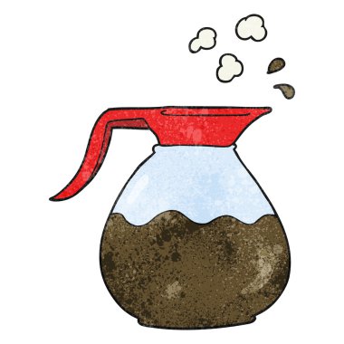 dokulu karikatür kahve sürahisi