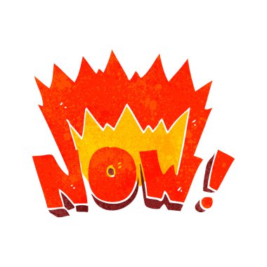 Retro çizgi film şimdi sembolü