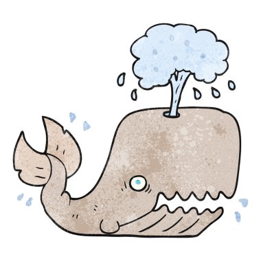 su spouting dokulu karikatür balina