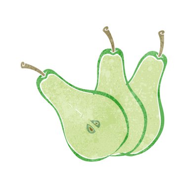 retro karikatür dilimlenmiş armut