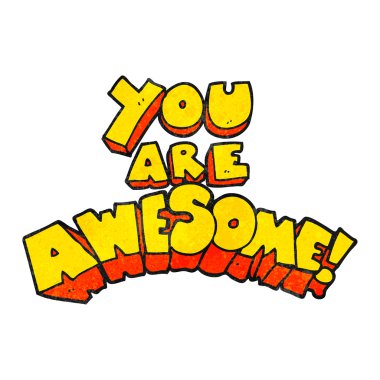 awesome dokulu karikatür işareti vardır