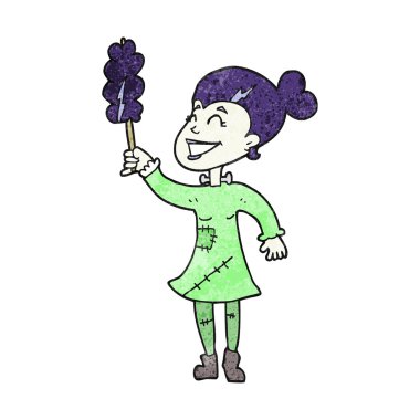 dokulu karikatür undead canavar Bayan temizlik