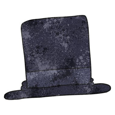 dokulu karikatür silindir şapka