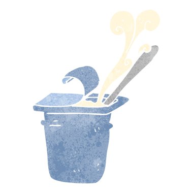 Retro karikatür yoğurt