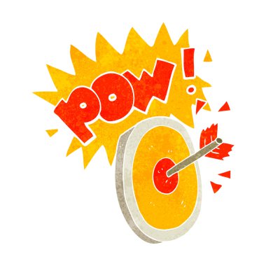 Retro karikatür ok isabet hedef