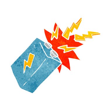 Retro karikatür pil kıvılcım