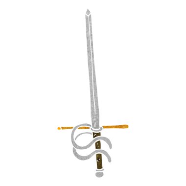 Retro karikatür kılıç