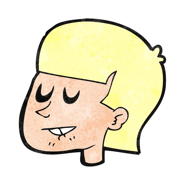Testurizzato uomo cartone animato mordere labbro — Vettoriale Stock