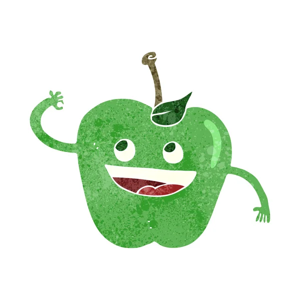 Retro cartoon apple — Stockvector