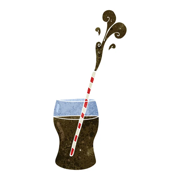 Rétro dessin animé boisson pétillante — Image vectorielle