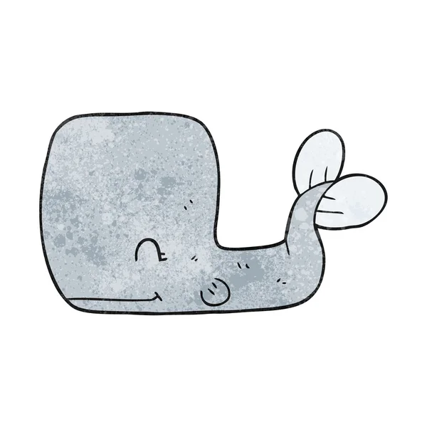 Texturerat cartoon happy whale — Stock vektor