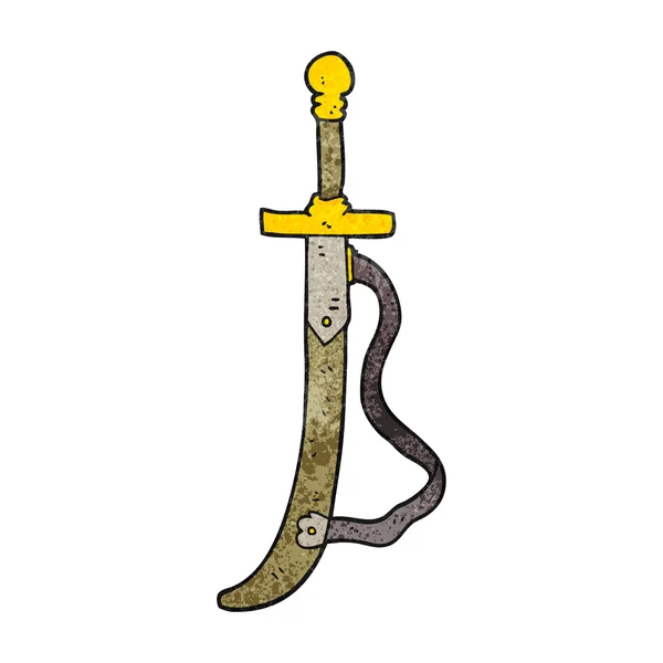 Teksturowane kreskówka miecz — Wektor stockowy