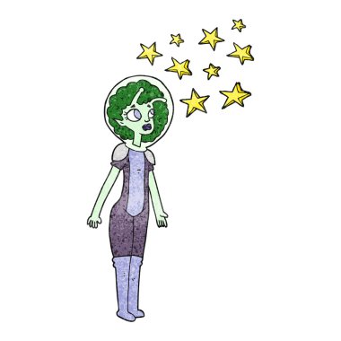 dokulu çizgi film yabancı alan kız