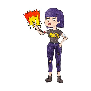 dokulu karikatür kaya kız