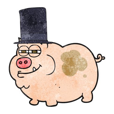 dokulu karikatür zengin domuz