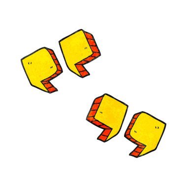 dokulu karikatür tırnak işaretleri