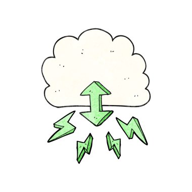 dokulu karikatür dijital bulut