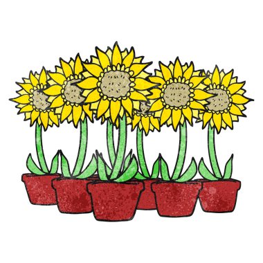 dokulu karikatür ayçiçeği