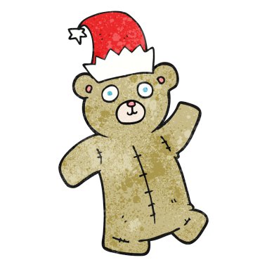 dokulu karikatür ayıcık Noel şapka