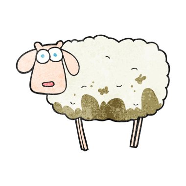 dokulu karikatür çamurlu koyun