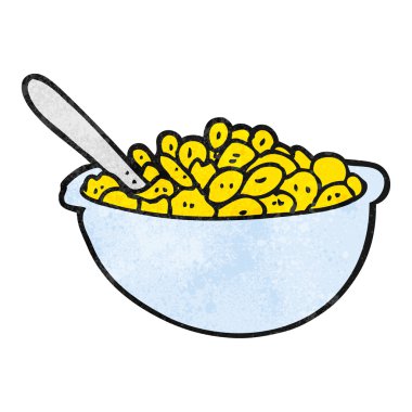 dokulu karikatür kase mısır gevreği