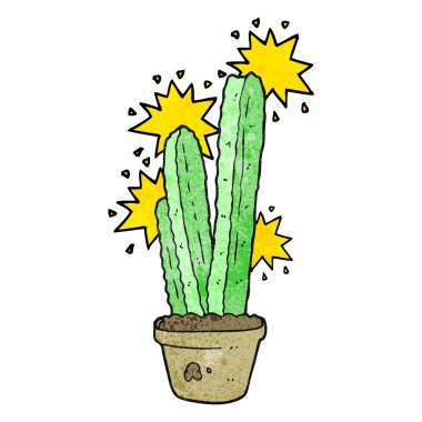 dokulu karikatür kaktüs