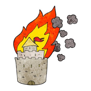 dokulu karikatür yanan Kalesi