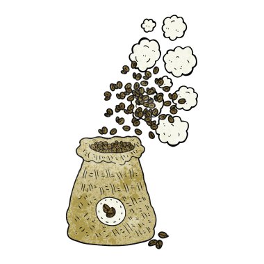 kahve çekirdekleri torba dokulu çizgi film