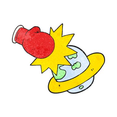 bir yumruk alarak dokulu çizgi film gezegen