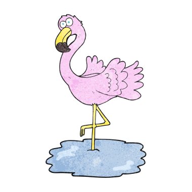 dokulu karikatür flamingo