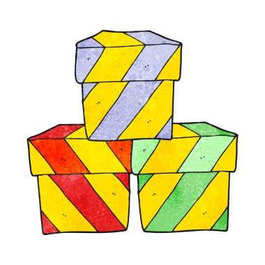 dokulu karikatür hediye kutuları