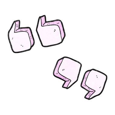 dokulu karikatür tırnak işaretleri