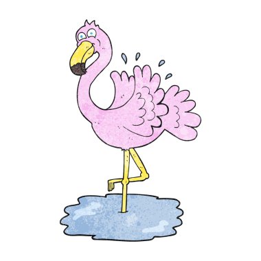 dokulu karikatür flamingo