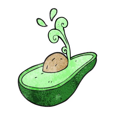 dokulu karikatür avokado