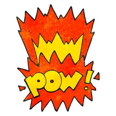 dokulu karikatür pow sembolü