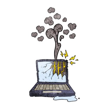 dokulu karikatür kırık bilgisayar