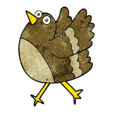 dokulu karikatür mutlu kuş