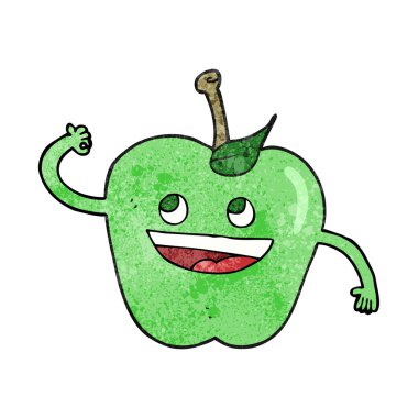 dokulu karikatür elma