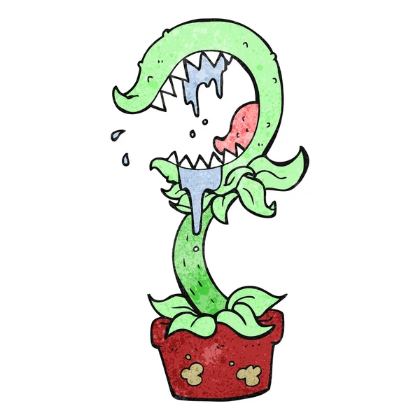 Texturierte Cartoon fleischfressende Pflanze — Stockvektor