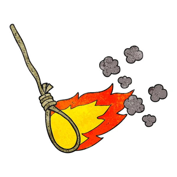 Texturizado cartoon hangman 's laço no fogo — Vetor de Stock