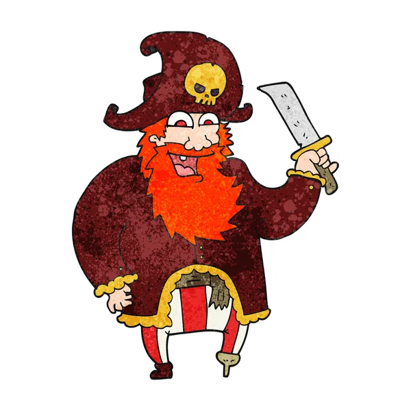 Texturerat cartoon piratkapten — Stock vektor