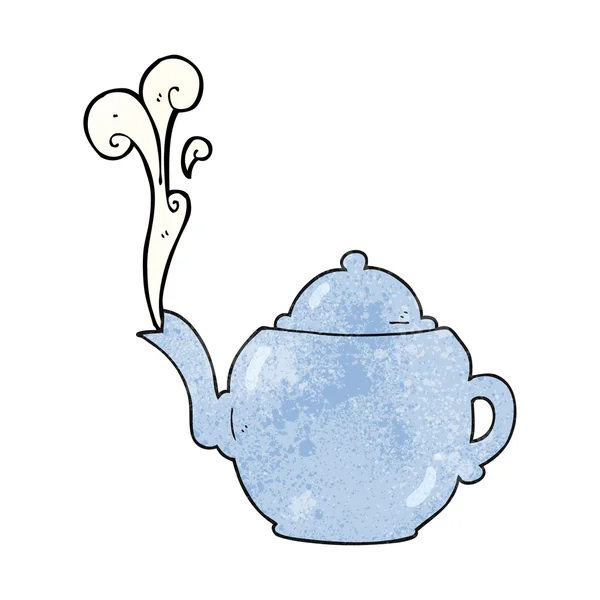 Dokulu karikatür çaydanlık — Stok Vektör