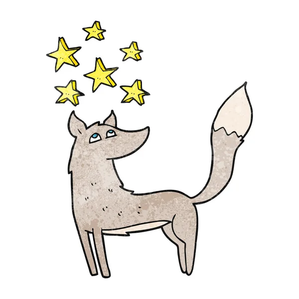 Dekorativní kreslená Vlk s hvězdami — Stockový vektor