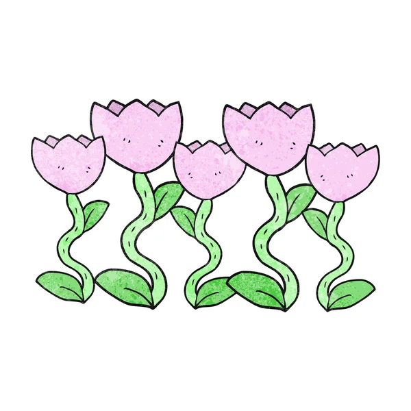 Texturierte Cartoon-Blumen — Stockvektor