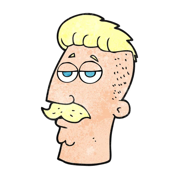 Homme dessin animé texturé avec coupe de cheveux hipster — Image vectorielle