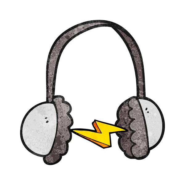 Auriculares de dibujos animados texturizados — Vector de stock