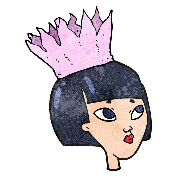 质感的卡通女人穿着纸冠 — 图库矢量图片